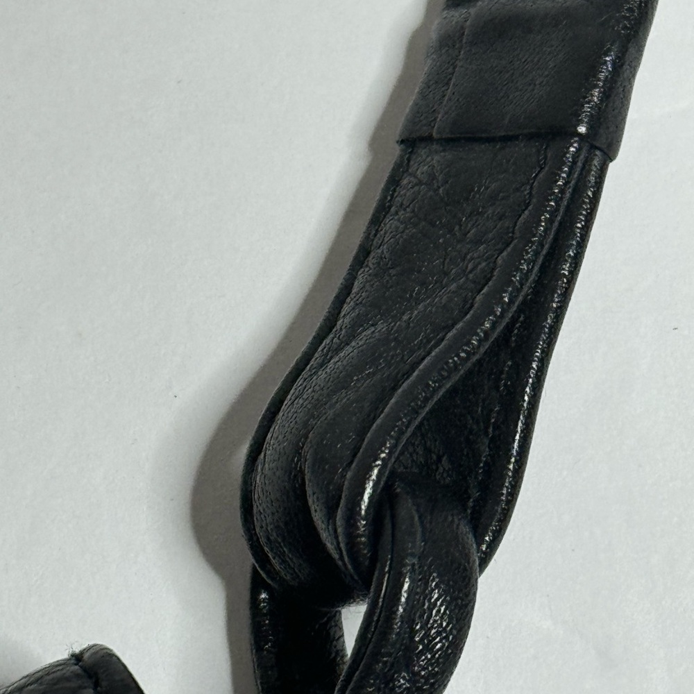 ORIGINAL BREE Black Leather Saddle Crossbody With Adjustable Strap - Picture 13 of 16
